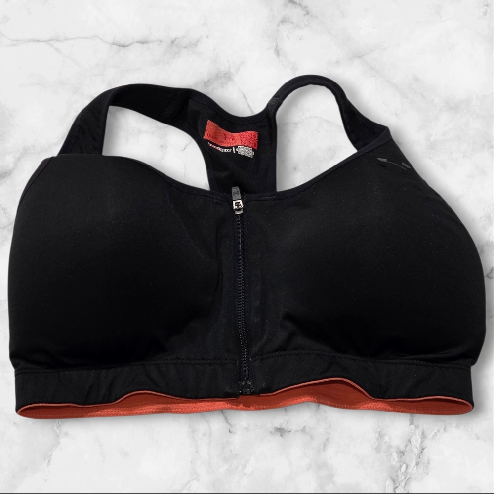 Under Armour Black and Pink Active Athletic Gym Workout Sports Bra Size 36D A95